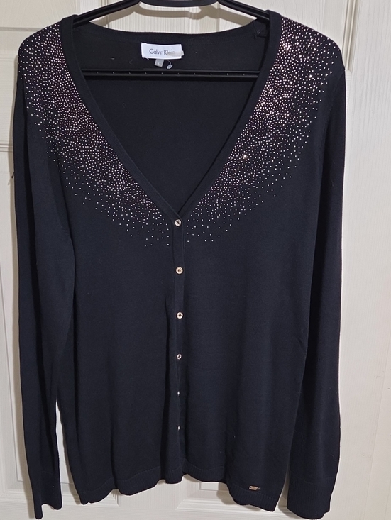 Calvin Klein Sweaters - Calvin Klein Black Cardigan with Sparkling Gold Accents